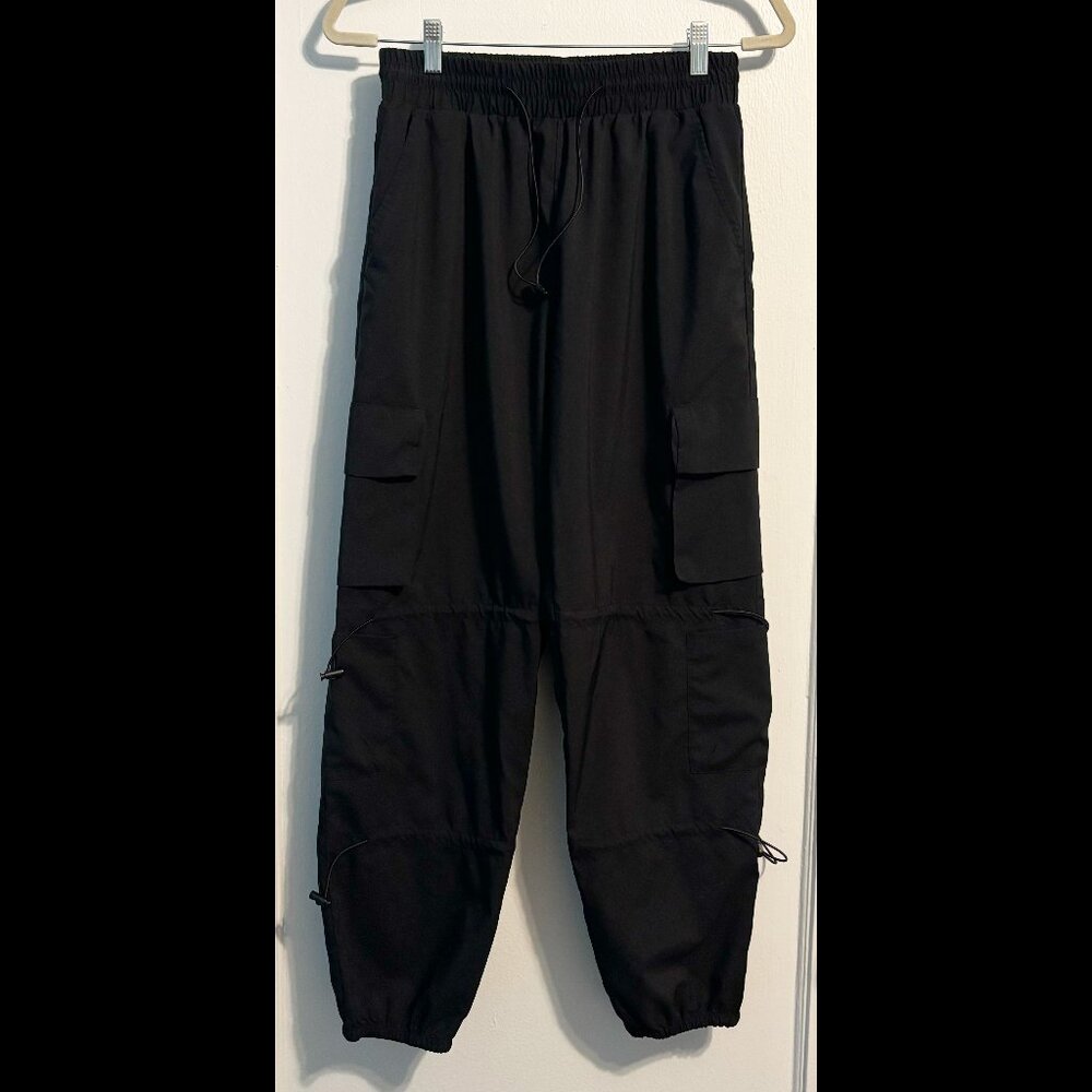 Black Parachute Pants | Size M